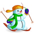 Snowman-skier Royalty Free Stock Photo