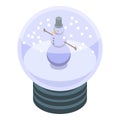 Snowman snowglobe icon, isometric style Royalty Free Stock Photo