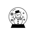 Snowman snowglobe icon,vector illustrations Royalty Free Stock Photo