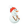 Snowman. Snowwoman. Precious frosty, gracious , shy, friendly, squint, Royalty Free Stock Photo