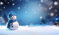 The snowman stands in a winter wonderland, surrounded by A magical winter escape