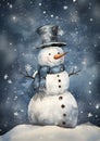 Frosty\'s Finery: A Winter Portrait of a Snowman in a Crisp Top H