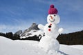 Snowman in the Swiss Alps