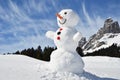 Snowman in the Swiss Alps Royalty Free Stock Photo