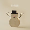 Snowman and text merry christmas in catalan Royalty Free Stock Photo