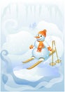 Snowman skier Royalty Free Stock Photo