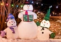 Snowman Trio Royalty Free Stock Photo