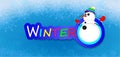Snowman vector background. Greeting card. Christms design, decor. Cute illustration for a postcard, poster, banner.