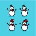 Snowman vector set. winter illustration Royalty Free Stock Photo