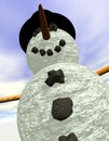 Snowman vertical Royalty Free Stock Photo