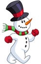 Snowman walking