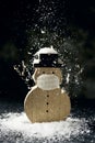 Snowman wearing a face mask on the snow Royalty Free Stock Photo