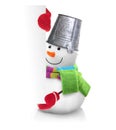 Snowman wearing green scarf and red gloves Royalty Free Stock Photo