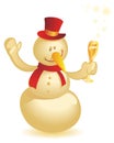 Snowman with wineglass gold