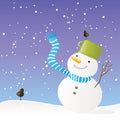 Snowman winter background