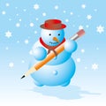 Snowman - winter break card Royalty Free Stock Photo