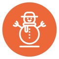 snowman, winter, Christmas, iceman Isolated Vector icon which can easily modify or edit Royalty Free Stock Photo