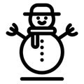 snowman, winter, Christmas, iceman Isolated Vector icon which can easily modify or edit Royalty Free Stock Photo