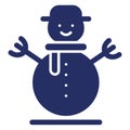 snowman, winter, Christmas, iceman Isolated Vector icon which can easily modify or edit Royalty Free Stock Photo