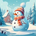 Snowman winter concept. The friendly snowman in the clipart brings a fun and lighthearted vibe to the presentation, making