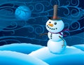 Snowman in a winter storm