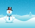 Snowman in Wintry landscape