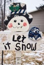 snowman yard sign