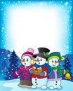 Snowmen carol singers theme image 3 Royalty Free Stock Photo