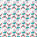 Snowmen Colorful Scarf Seamless Background Pattern Royalty Free Stock Photo