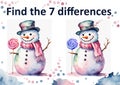 Snowmen Find the differences game