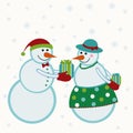 Snowmen give gifts