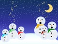 Snowmen sing Royalty Free Stock Photo