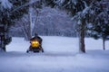 Snowmobile in the Canadian winter