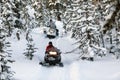 Snowmobile in the forest