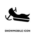 Snowmobile icon vector isolated on white background, logo concept of Snowmobile sign on transparent background, black filled