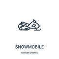 snowmobile icon vector from motor sports collection. Thin line snowmobile outline icon vector illustration. Linear symbol Royalty Free Stock Photo