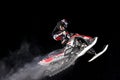 Snowmobile jump. Royalty Free Stock Photo
