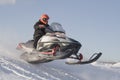 Snowmobile racing Royalty Free Stock Photo