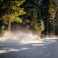 Snowmobile rider at Kachess Lake