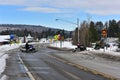 Snowmobile road crossing