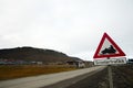 Snowmobile Road Sign - Longyearbyen - Norway Royalty Free Stock Photo