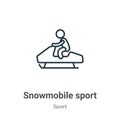 Snowmobile sport outline vector icon. Thin line black snowmobile sport icon, flat vector simple element illustration from editable