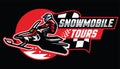 Snowmobile tour badge design Royalty Free Stock Photo