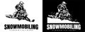 snowmobile trails black and white logo design vector Royalty Free Stock Photo