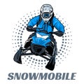 snowmobile trails logo design illustration vector Royalty Free Stock Photo