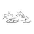 Snowmobile vector outline icon. Vector illustration motorcycle on white background. Isolated outline illustration icon