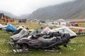 Snowmobiles in Longyearbyen, Svalbard Royalty Free Stock Photo