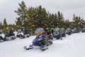 Snowmobiles in Yellowstone