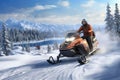 Snowmobiling Adventure: Exploring Winter Nature and Testing Snowmobile Handling Skills
