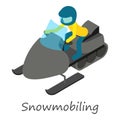 Snowmobiling icon, isometric style